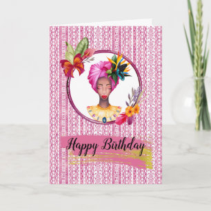 African Woman Birthday Card