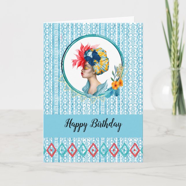 African Woman Birthday Card (Front)