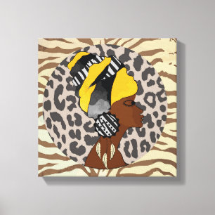 African Woman boho artwork Canvas Print