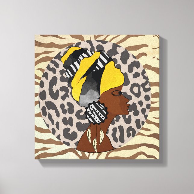 African Woman boho artwork Canvas Print (Front)