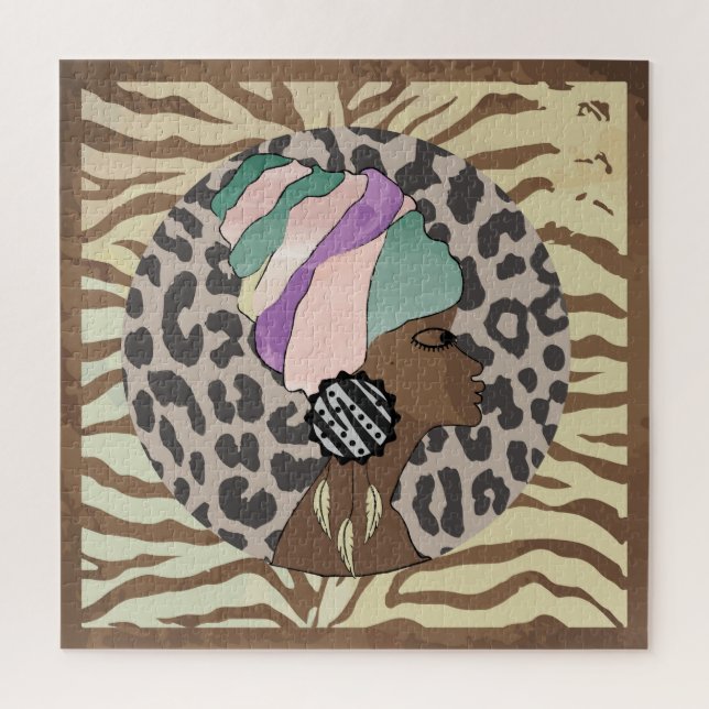 African woman boho artwork jigsaw puzzle (Vertical)