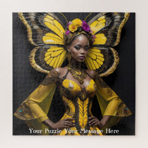 African Woman Butterfly Dress  Jigsaw Puzzle