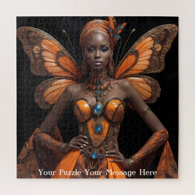 African Woman Butterfly Dress  Jigsaw Puzzle (Vertical)