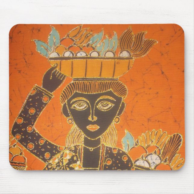 African Woman Carrying Basket Art Print Mouse Mat (Front)