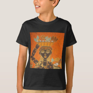 African Woman Carrying Basket Art Print T-Shirt