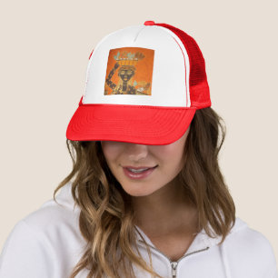 African Woman Carrying Basket Art Print Trucker Hat