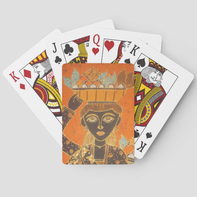 African Woman Carrying Basket  Customise Product Playing Cards (Back)
