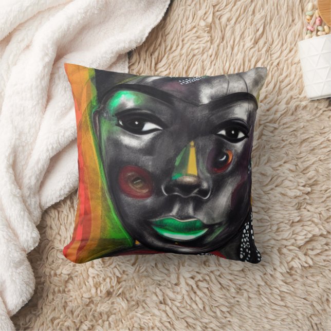 African Woman Cushion (Blanket)