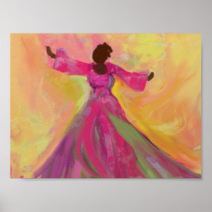 African Woman Dancing Poster