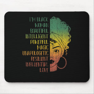 African Woman Girls Gift Melanin Pride Black Histo Mouse Mat
