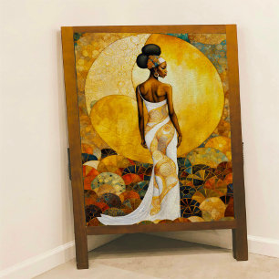African Woman in White Decoupage Tissue Paper
