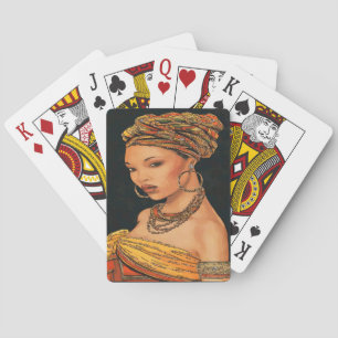 African Woman, Marie Leveou, Vintage Style Playing Cards