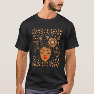 African Woman Melanin Black History Month With Flo T-Shirt
