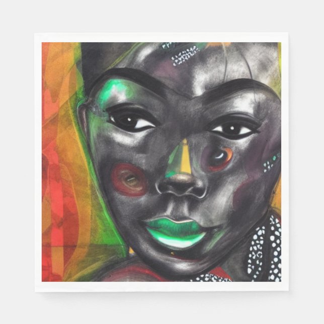 African Woman Napkin (Front)