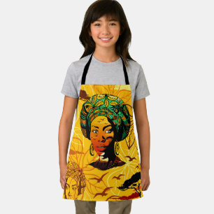 African Woman Portrait with Sunset Apron