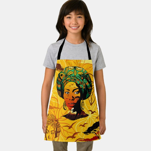 African Woman Portrait with Sunset Apron (Insitu)