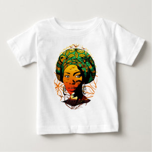 African Woman Portrait with Sunset Baby T-Shirt