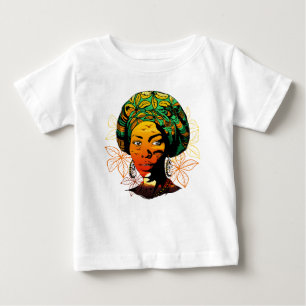 African Woman Portrait with Sunset Baby T-Shirt