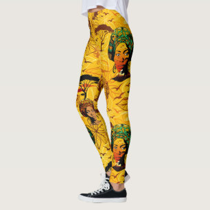 African Woman Portrait with Sunset Leggings