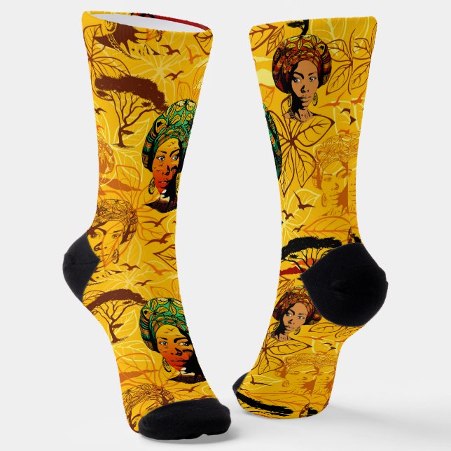 African Woman Portrait with Sunset Socks (Angled)