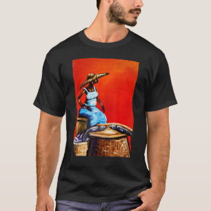 African Woman Selling Fish African Colourful Artw T-Shirt