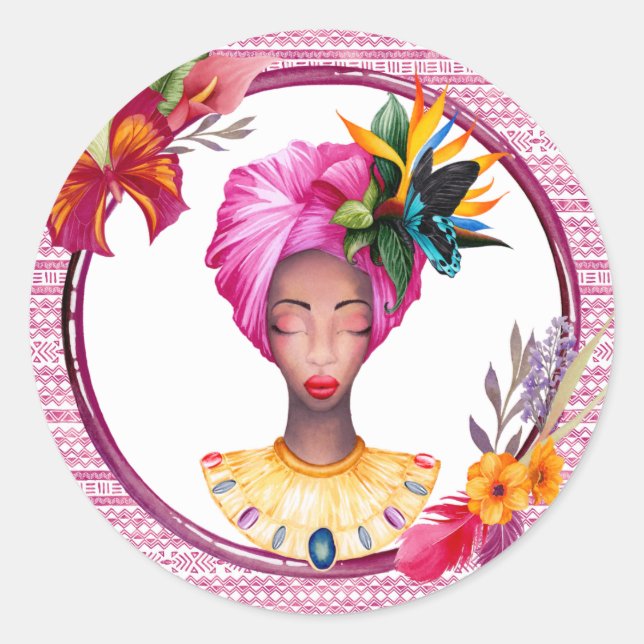 African Woman Sticker (Front)