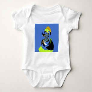 African Woman Vector Design Art Print Baby Bodysuit