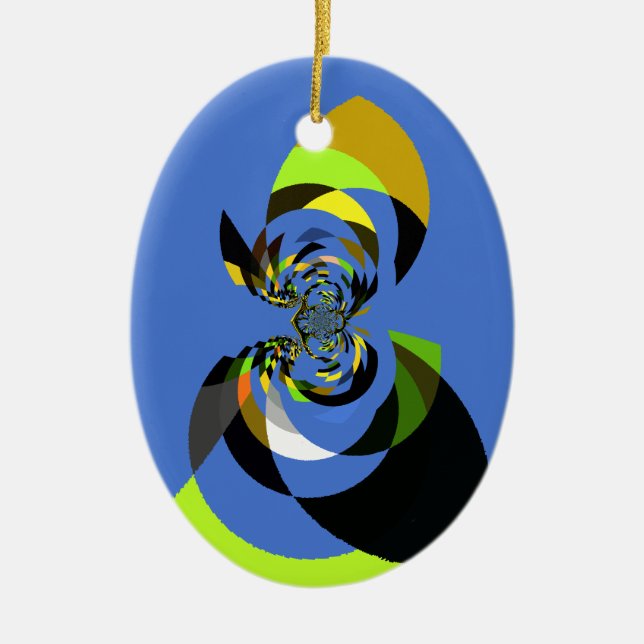 African Woman Vector Design Art Print Ceramic Tree Decoration (Front)
