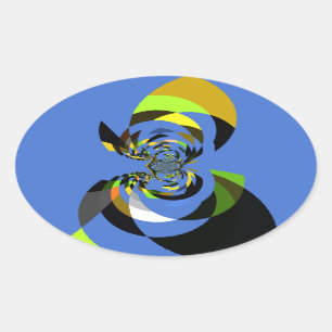 African Woman Vector Design Art Print Oval Sticker