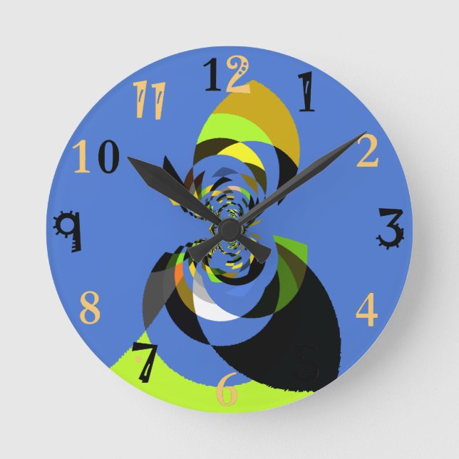 African Woman Vector Design Art Print Round Clock (Front)