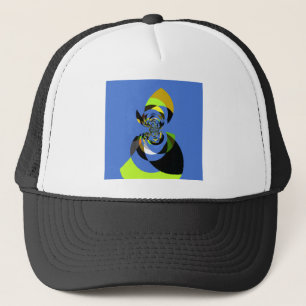 African Woman Vector Design Art Print Trucker Hat