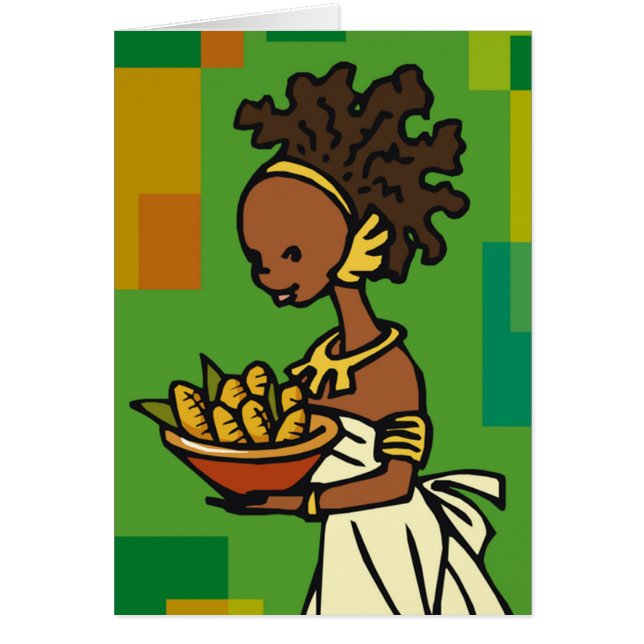 African Woman with bowl of corn (Front)