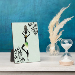 African Woman with Jug Silhouette Plaque