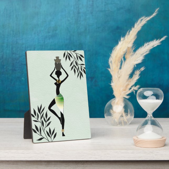 African Woman with Jug Silhouette Plaque (Side)