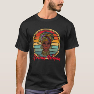 African woman womanism ethnic earrings necklace he T-Shirt