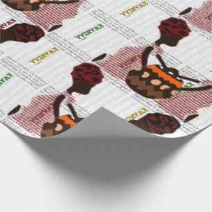 African Women and a Basket Modern Kwanzaa Wrapping Paper