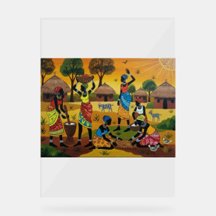 African women at work Throw Cushion Acrylic Sign