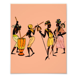 African Women cooking and dancing Photo Print