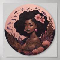 African Women Flower art