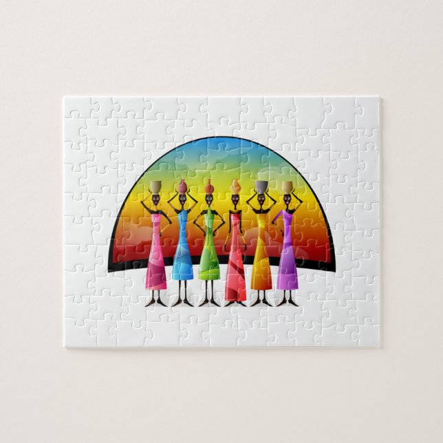 African Women in Colourful Dress Jigsaw Puzzle (Horizontal)