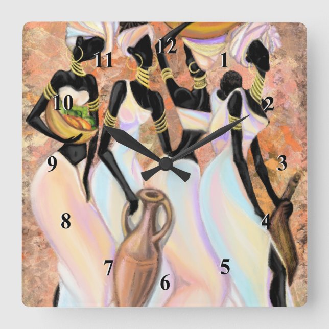 African Women Wall Clock (Front)
