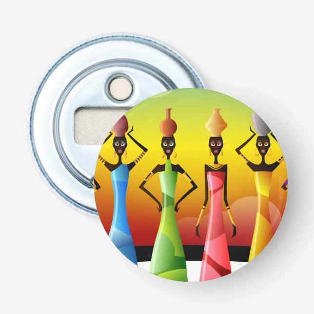 African Women with Pottery on their heads Bottle Opener (Front)