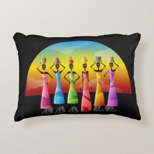 African Women with Pottery on their heads Decorative Cushion