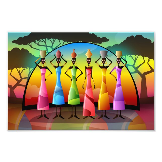 African Women With Vessels Photo Print (Front)