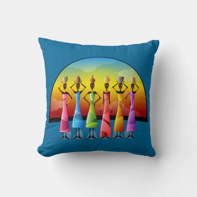 african women with vessels pillow (Front)