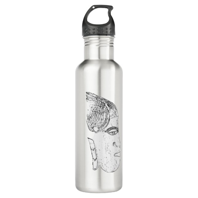 african women's head design 710 ml water bottle (Front)