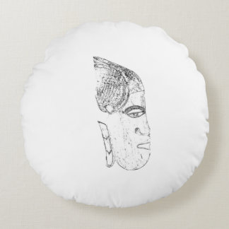 african women's head design round cushion