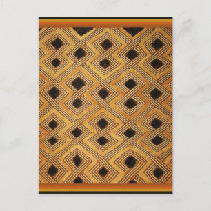 African Zaire Congo Kuba Textile Postcard