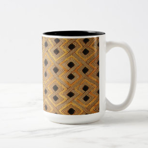 African Zaire Congo Kuba Textile Two-Tone Coffee Mug