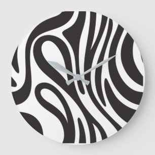 African Zebra Effect Clock.Nature and Minimalist Large Clock